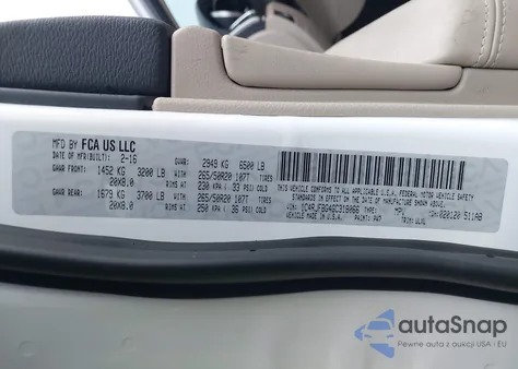 2016 Jeep Grand Cherokee Limited z USA, uszkodzony, nr VIN 1C4RJFBG4GC318066